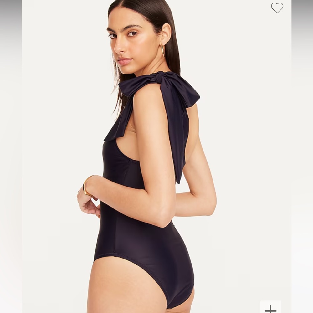J. Crew Bow One-Shoulder One-Piece - Picture 4 of 9